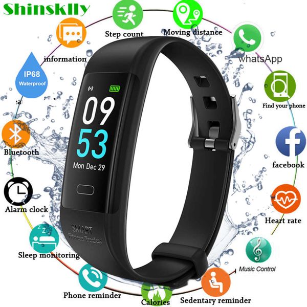 

0.96 inch smart watch / strap, ip68, waterproof sports heart rate tracker, android ios music control wristband for men and women