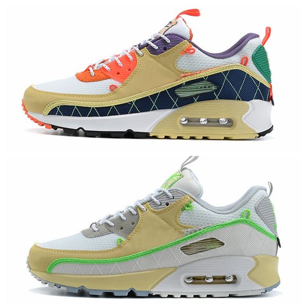 

2021 classic 90 90s trail-multi light bone white platinum tint running shoes for mens trainers outdoor sneakers sports size