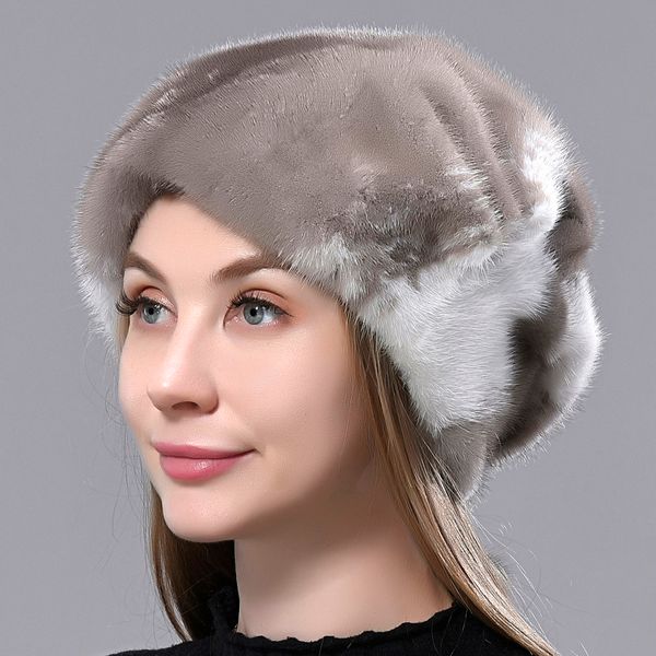 

chapus para mulheres moda quente natural toda a pele vison tampas inverno luxo anti chapu de neve fria com, Blue;gray