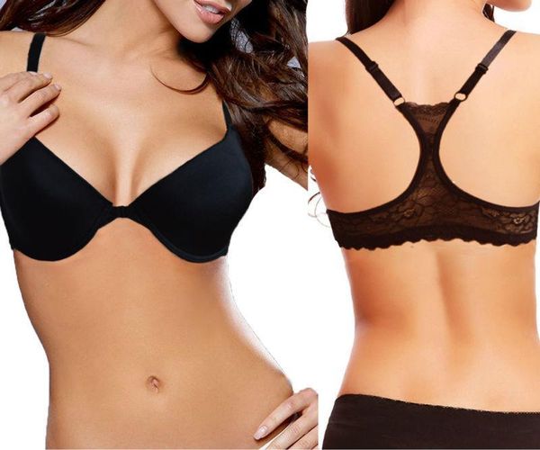 

women bra front closure lace bralette lace back ladies push up bra plunge underwire underwear white black orange nude blue1, Red;black