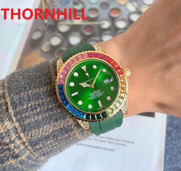 Японские кварцевые часы с батарейным питанием, 41 мм, женские, мужские, зеленые, черные, красные, резиновые, водонепроницаемые, Super Crime, премиум-класса, президентские наручные часы Reloj