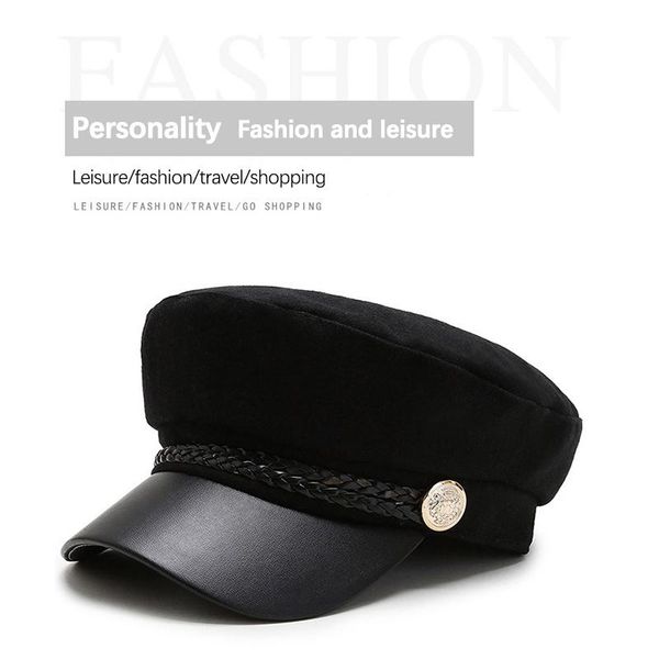 

stingy brim hats 2021 brand ladies women summer hat octagonal flat cap spring and autumn cotton female navy for woman, Blue;gray