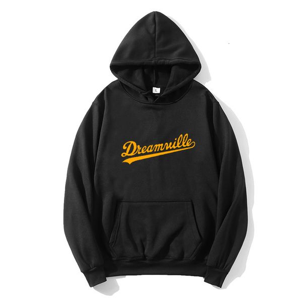 

2021 new men hip hop dreamville prey letter j cole hooded winter fleece hoodies dos 2n34, Black