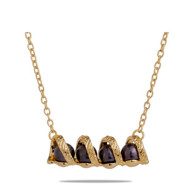 

necklace of rhinestone necklace pearl flower pendant geometric screw black pearl hawaiian necklace wholesale for women, Silver