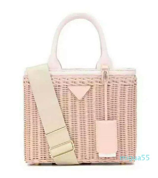 

designer- high-end straw handbag leather handbag rattan fashion woven women's straw
