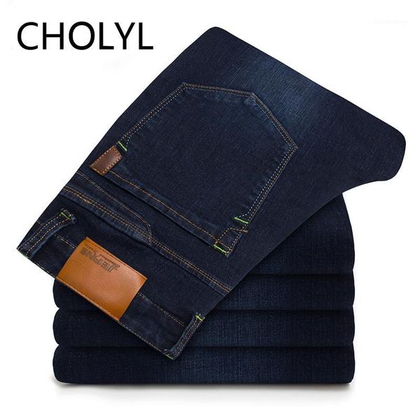 

men's classic jeans brand large size straight homme jean slim distressed design biker pants fit blue regular 38 40 421