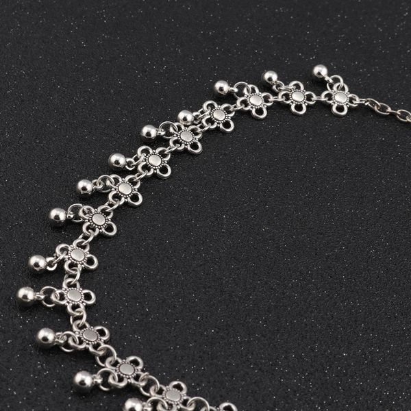 

tenande vintage bohemian tattoo clavicle цепи ожерелья ожерелья бусины цветы кисточки ожерелья подвески для женщин шарм ювелирные изделия по, Silver
