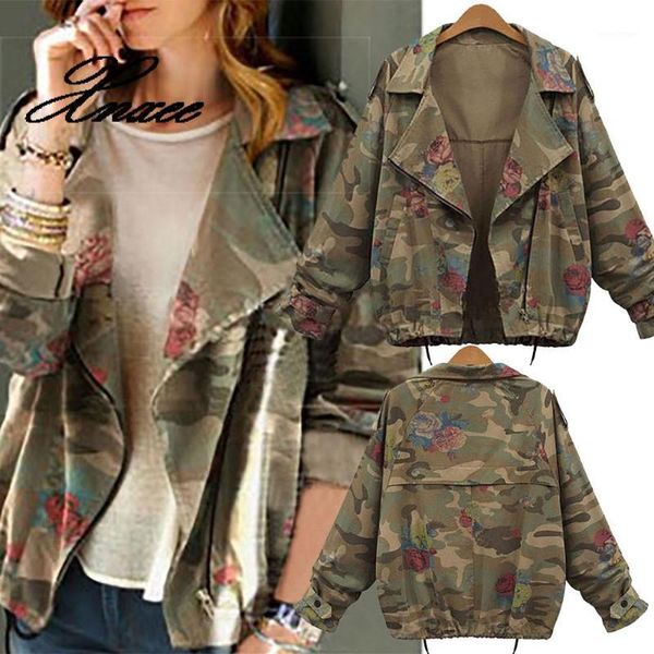 

xnxee jacket winter women zipper up jacket women jackets turn-down collar camouflage outwear coat -4xl1, Black;brown