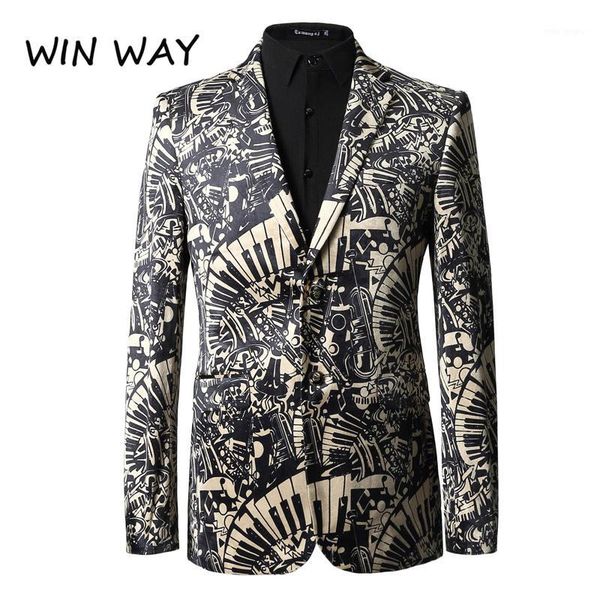 

win way trendy stage blazer cotton fancy pattern outerwear slim fit party dinner clothing host stage coat1, White;black