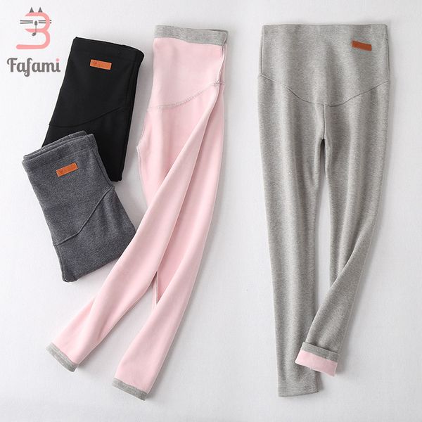 

30 winter maternity leggings thickened pregnancy clothes with velvet for pregnant women keep warm maternity pants trousers lj201125, White