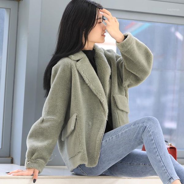 

women winter faux fur coat cozy jacket 2020 faux fur thicken pure color long sleeve warm outwear overcoat plus size1, Black