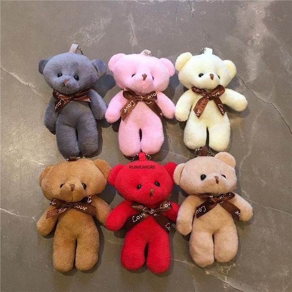 

multi colors 10cm bear wedding plush stuffed toy doll keychain pendant charm gifts multi colors wmtbbb