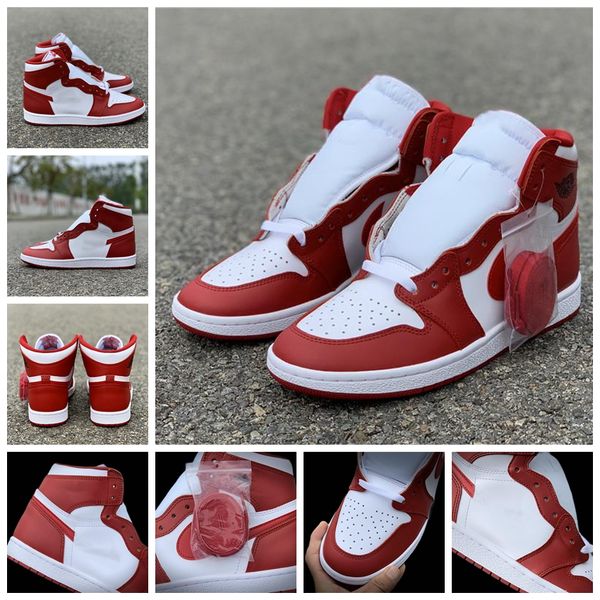 

with box men 1s basketball shoes 1 chicago white red 85 new beginnings toe designer luxury trainer athletic sports sneakers