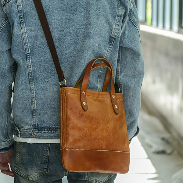 

hbp aetoo hand-made leather one-shoulder bag, men's casual cross-body bag 2022 new