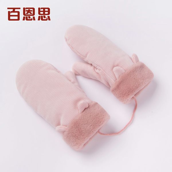 

women's gloves autumn winter girls students add plush, outdoor warmth lovely korean plush