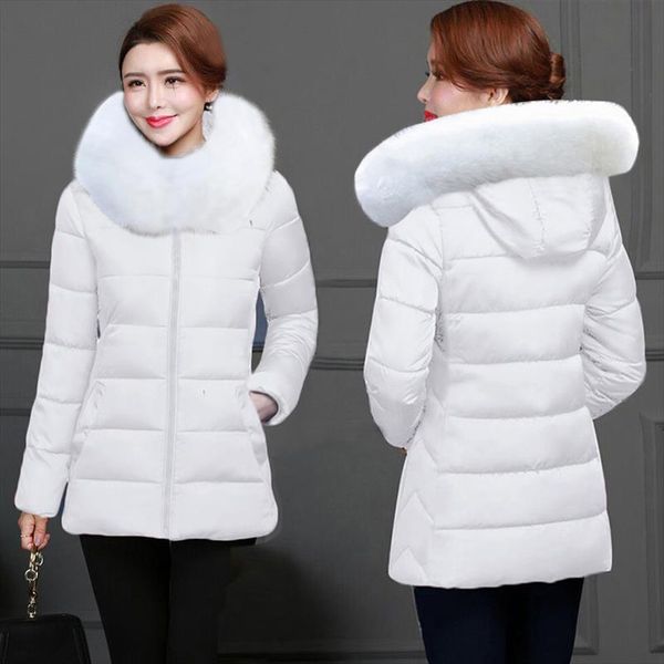 

big fur womens jacket european fashion white short coat hooded autumn winter jacket woman outerwear basic female jacket, Black;brown