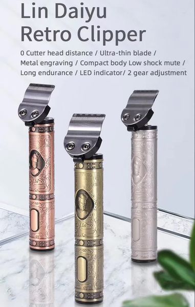 

usb rechargeable barbershop gold electric men trimmer retro oil head hair clippers t9 professional beard cutter