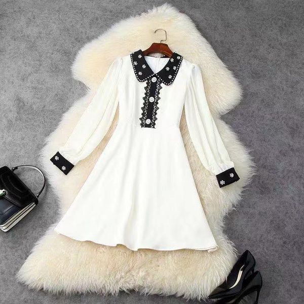 

k12622 new fashion women 2021 spring dress european design party style dress, Black;gray
