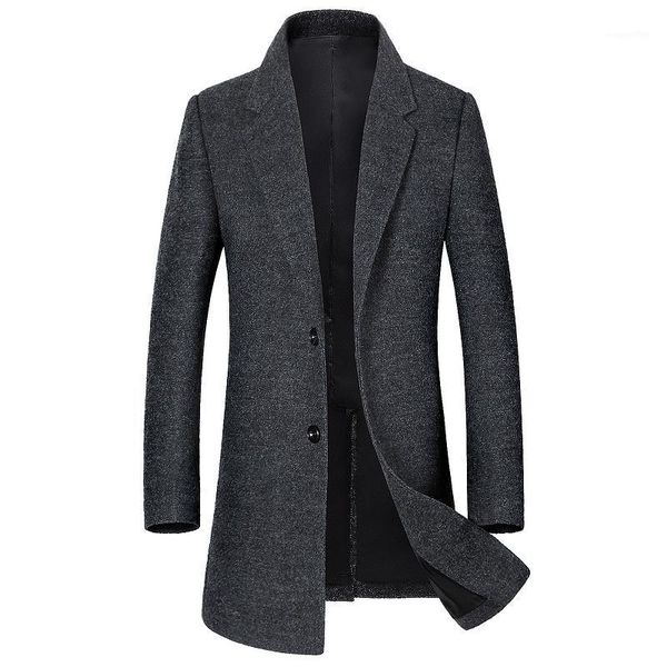 

1810 new fashion man coat autumn &winter clothes male wool long overcoat men's woolen bends1, Black