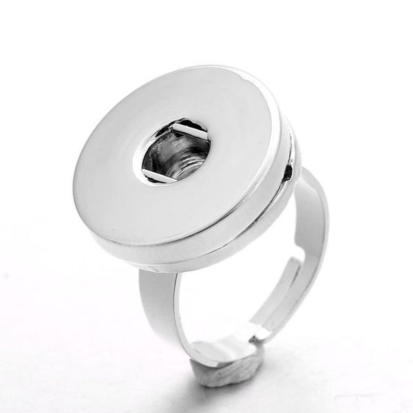 

new snap ring jewelry diy 12mm&18mm adjustable size snaps button rings for women men rings jewel jllqyo, Silver