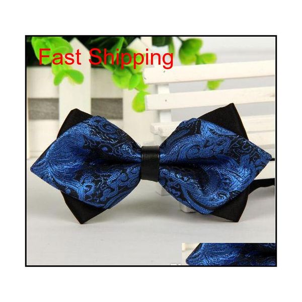 

pointed 12cm*6cm men tie bow ties 2014 blue jacquard silk bowties luxury gravatas borboleta bulk lot wholesale bzzks, Black;gray