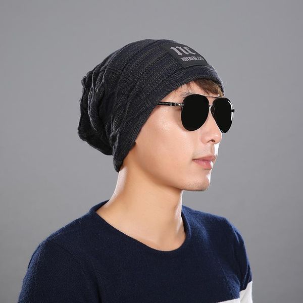 

flb] мужские шапки мужские шапочки шапки мальчики зимние шляпы для мужчины вязаные шапочки шапка шляпа полосы gorra цвет капота костяные ша, Black;white