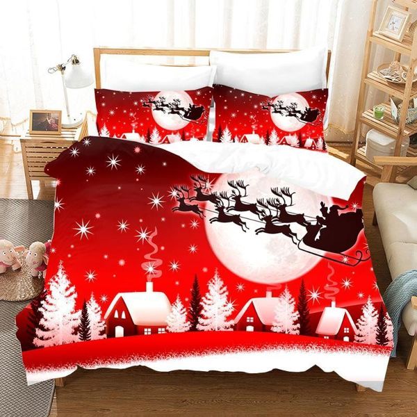 

christmas 3d bedding set print duvet cover pillowcase sets king  twin size comforter bed gift for kid1
