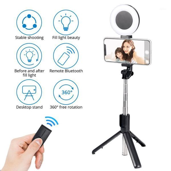 

tripods 2021 360Â° rotary selfie ring light extendable stick tripod led with monopod phone mount for smartphones1