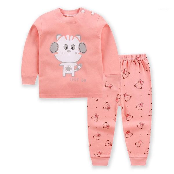 

clothing sets 2021 autumn children's underwear baby clothes cotton long sleeve infant pant 2pcs cartoon boys girls outfit1, White