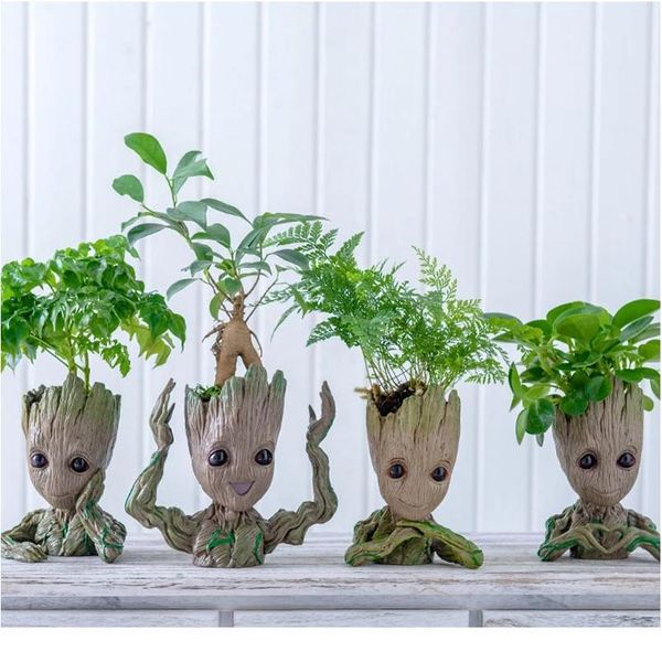 

baby groot цветочный горшок цветочный горшок planter figurines tree человек симпатичные модель игрушечная ручка горшок садовый наседатель цв