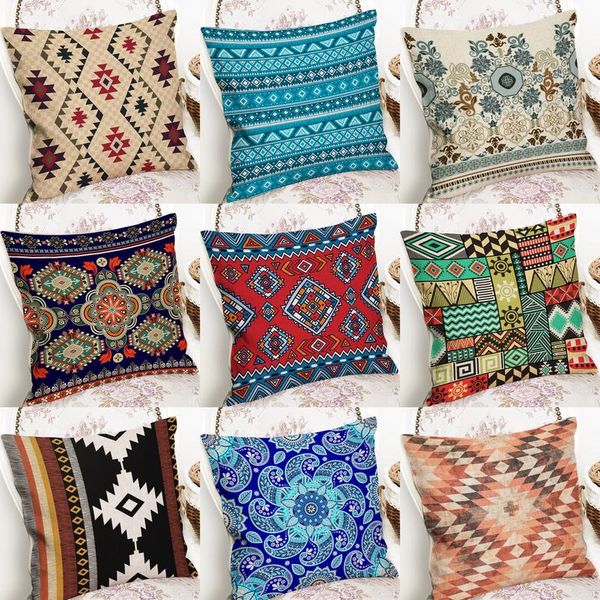 

boho cushion coushion villagetextileexlextil thead traid traings квадратная подушка 45cmx45cm квадратный диван и стул назнадьте подушка для, Blue;gray