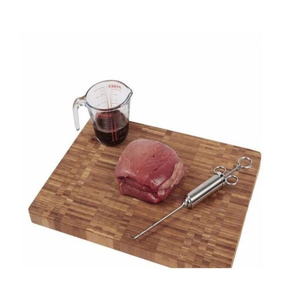 

2oz grill marinade seasoning injector with 3 needles stainless steel meat cooking syringe injection with cleaning br jllksj bdebag