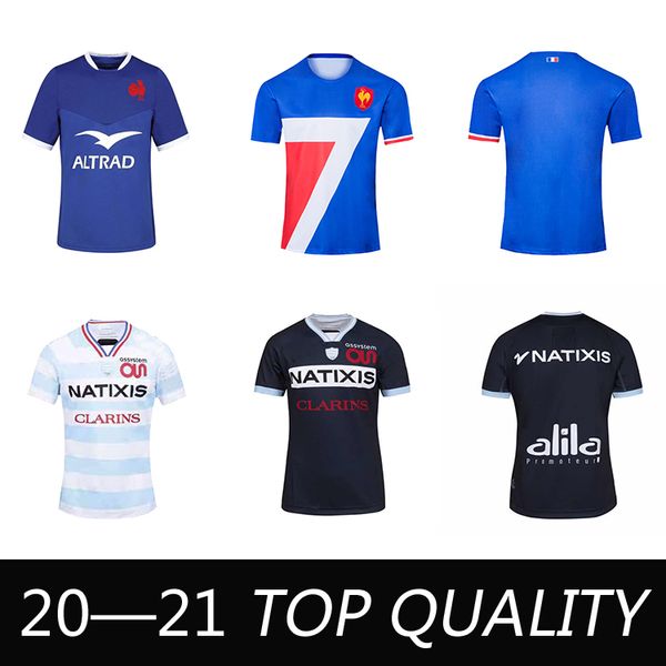 

new style 2020 2021 france super rugby jerseys 20 21 france shirts rugby maillot de foot french boln rugby shirt size s-5xl, Black;gray