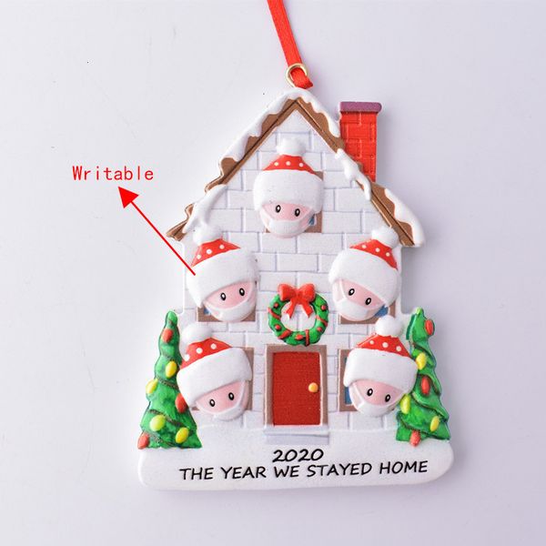 

quarantine new diy 2020 family ornament birthday party pandemic survivor santa claus christmas tree resin pendant