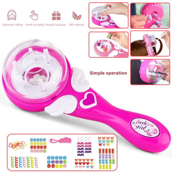 

girls electric automatic hair braid diy stylish braiding hairstyle tool twist braider machine weave roller pretend kids toys q1217