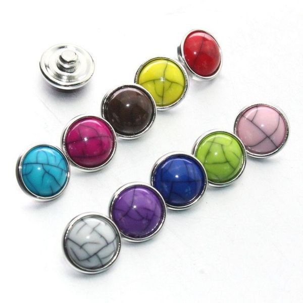 

colorful crack mixing 12mm snap button 10pcs lot jewelry resin snap button pression bijoux watches women charm bracelet h sqcdyo
