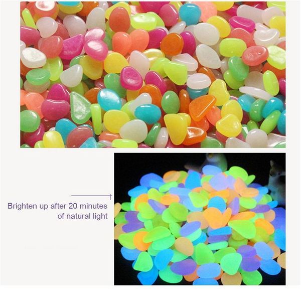 

50pcs glow in the dark pebbles glow stones rocks luminous pebble for outdoor decor garden lawn yard aquarium walkway f qylppq