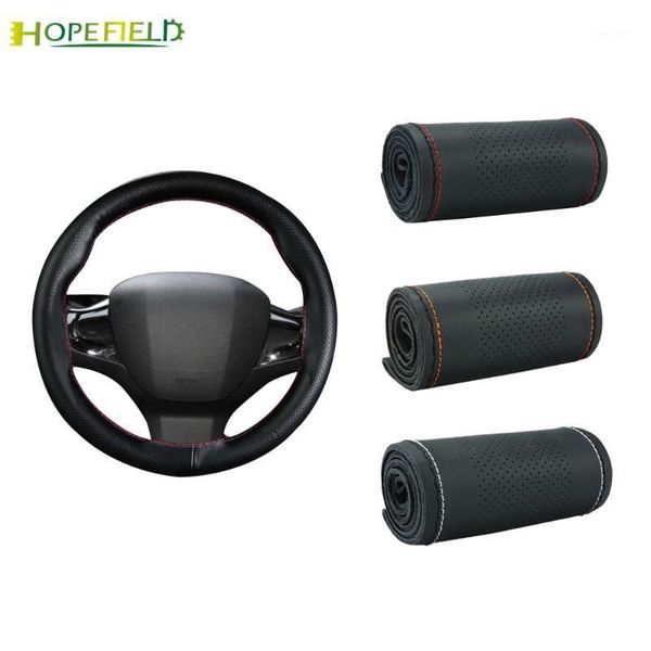 

diy hand-stitched genuine leather braid steering wheel cover for 3008 2020 2020 for 308 t9 2014-2020 308 sw1