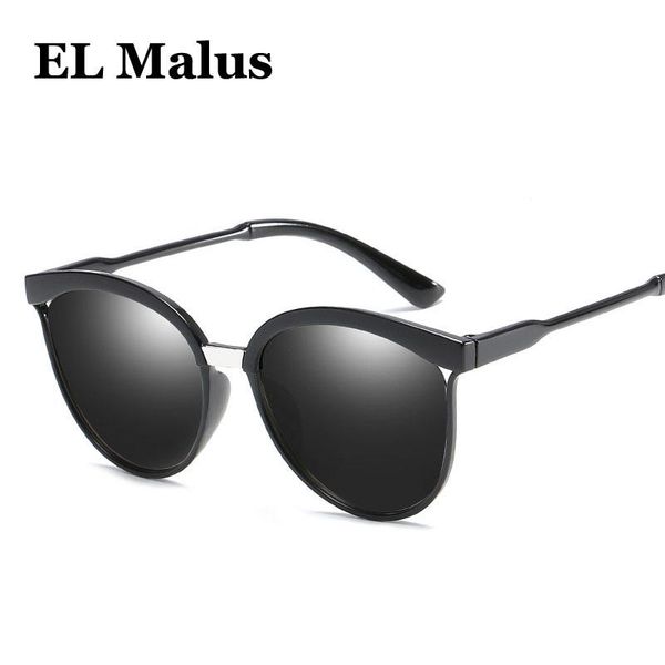 

sunglasses [el malus] uv400 cat eye frame women retro brand designer sun glasses female eyewear driving black lens mirror, White;black