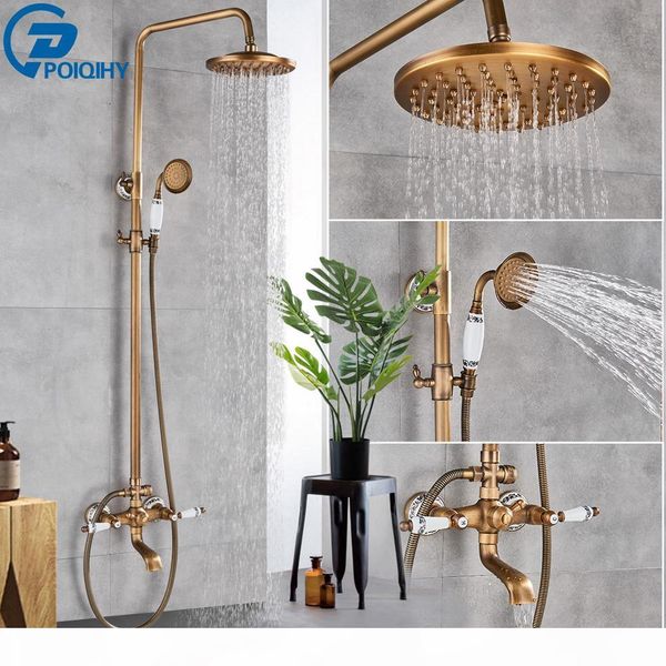 

poiqihy brass shower set brass rainfall bath shower mixers rotate bath spout shower system wall mount bathroom mixer tap bbyiqh wrhome