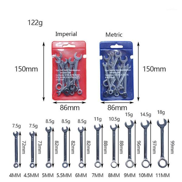 

10pcs mini wrench key ring spanner explosion-proof portable pocket british/metric type wrenches hand accessories tools1
