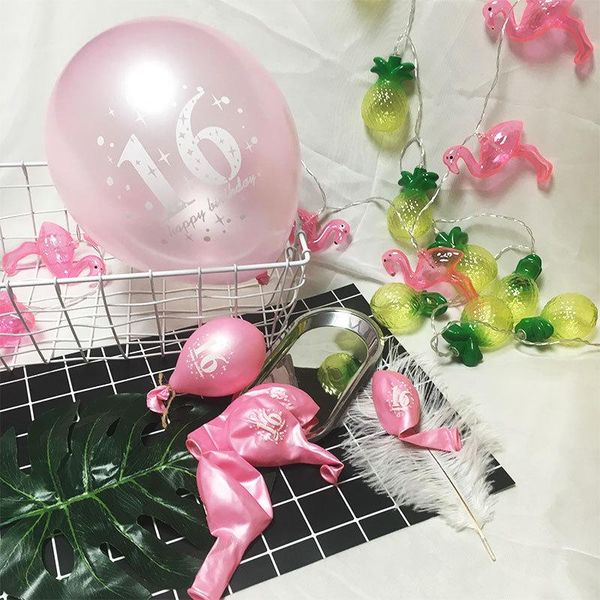 

amawill сладкий 16-й день рождения украшения номер 16 воздушные шары розовый 16-й латексные шары на день рождения воздушный шар для взрослых