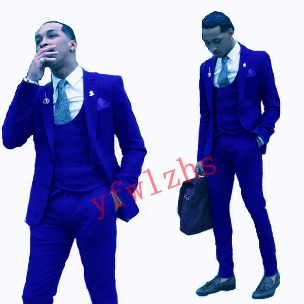 

new style two buttons handsome notch lapel groom tuxedos men suits wedding/prom/dinner man blazer(jacket+pants+tie+vest) w655, Black;gray