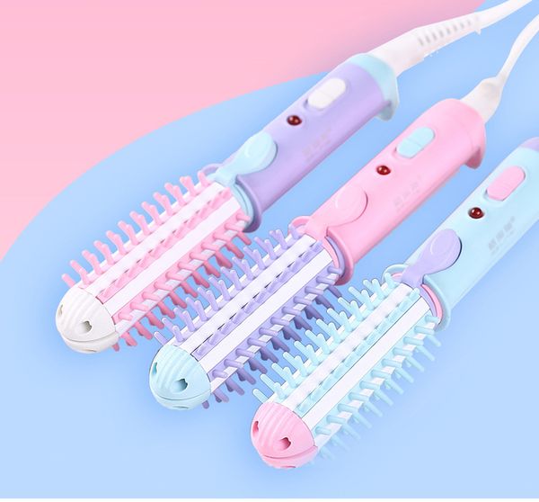 

fast hair straightener professional mini hair straightener iron portable 2 in 1 electric hair curler and straightener, Silver