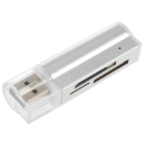 2020 Mini em um leitor de cartão de memória USB 2.0 multi para micro SD TF M2 MMC SDHC MS Pro Duo White Por Atacado