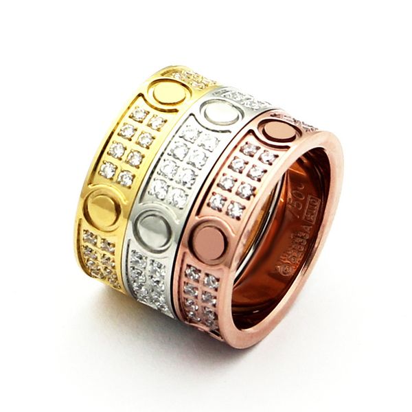 

fashion jewerly 316l titanium steel 18k gold plated gold screw love man ring for women wedding rings rose gold fine jewelry, Silver