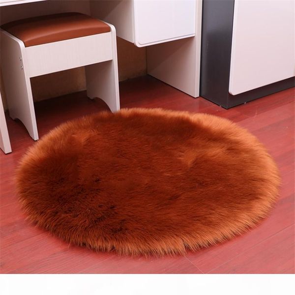 

european style imitation wool long hair carpet round diameter 140cm wool bedroom coffee table living room thickening soft carpet factory who