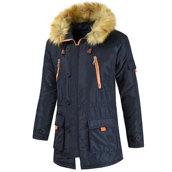 

male jacket new mens plus velvet thick warm winter jacket men coat oversized fur collar cotton men couples jackets s-5xl, Black