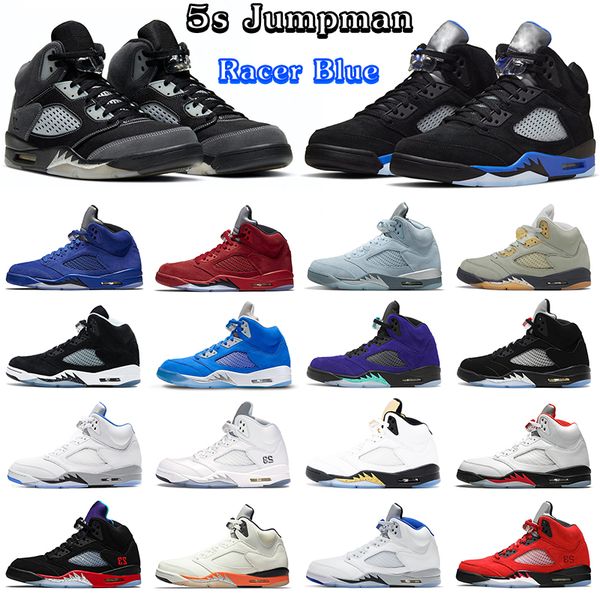 

racer blue 5s jumpman men basketball shoes anthracite jade horizon bluebird raging bull stealth oreo fire red mens trainers sports