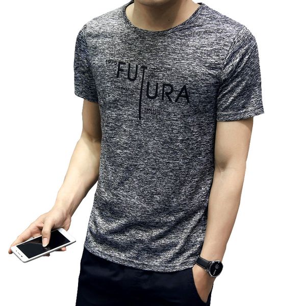 

summer men t-shirt casual polyester brand t-shirts mens o neck man korea slim style for boy male 3xl tshirts homme kg-447, White;black